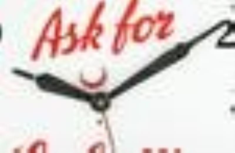 Ask For Labatt’s’ Porcelain Wood Framed Clock
