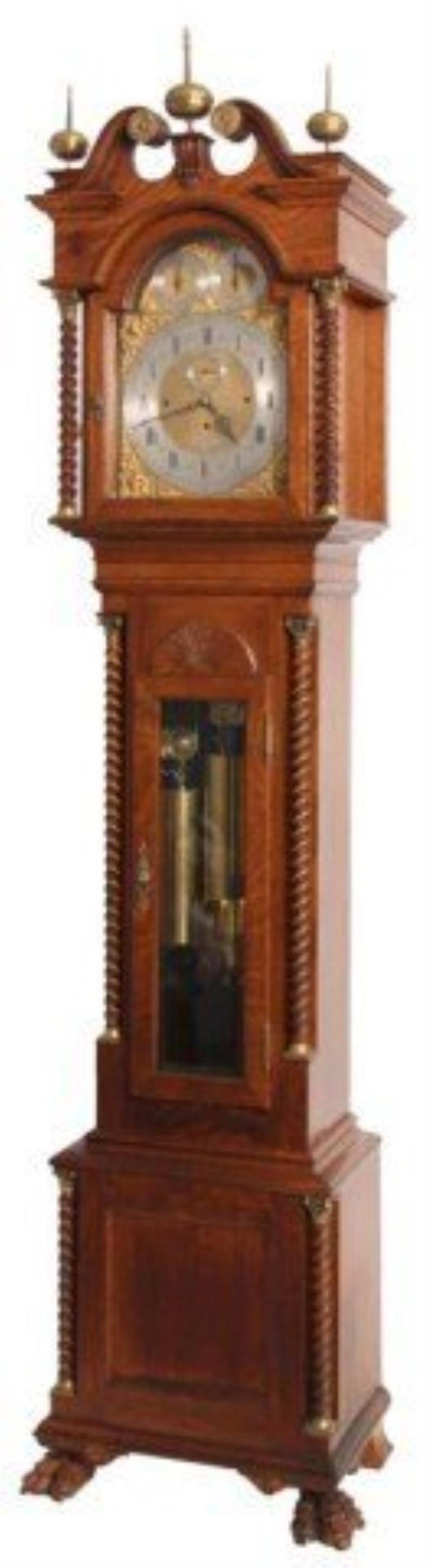 Walter Durfee Oak Grandfather Clock