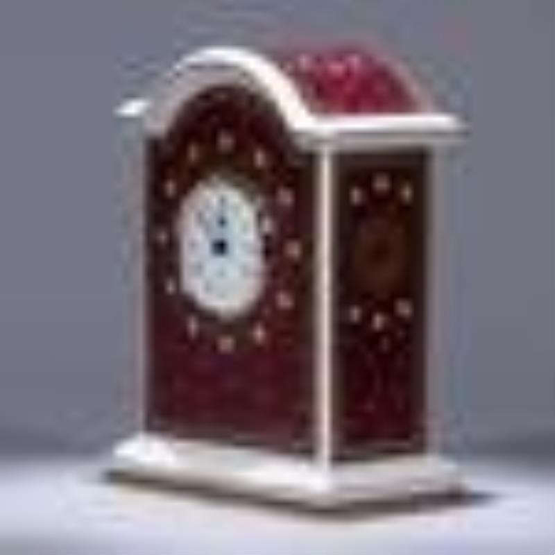 Ansonia Clock Co. \\\”Rustic\\\” porcelain mantel clock