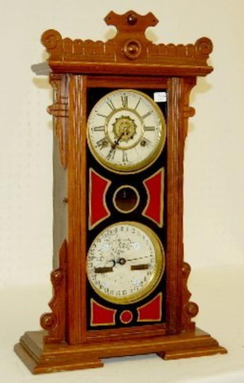 Waterbury “Calendar No. 44” Walnut Mantel Clock