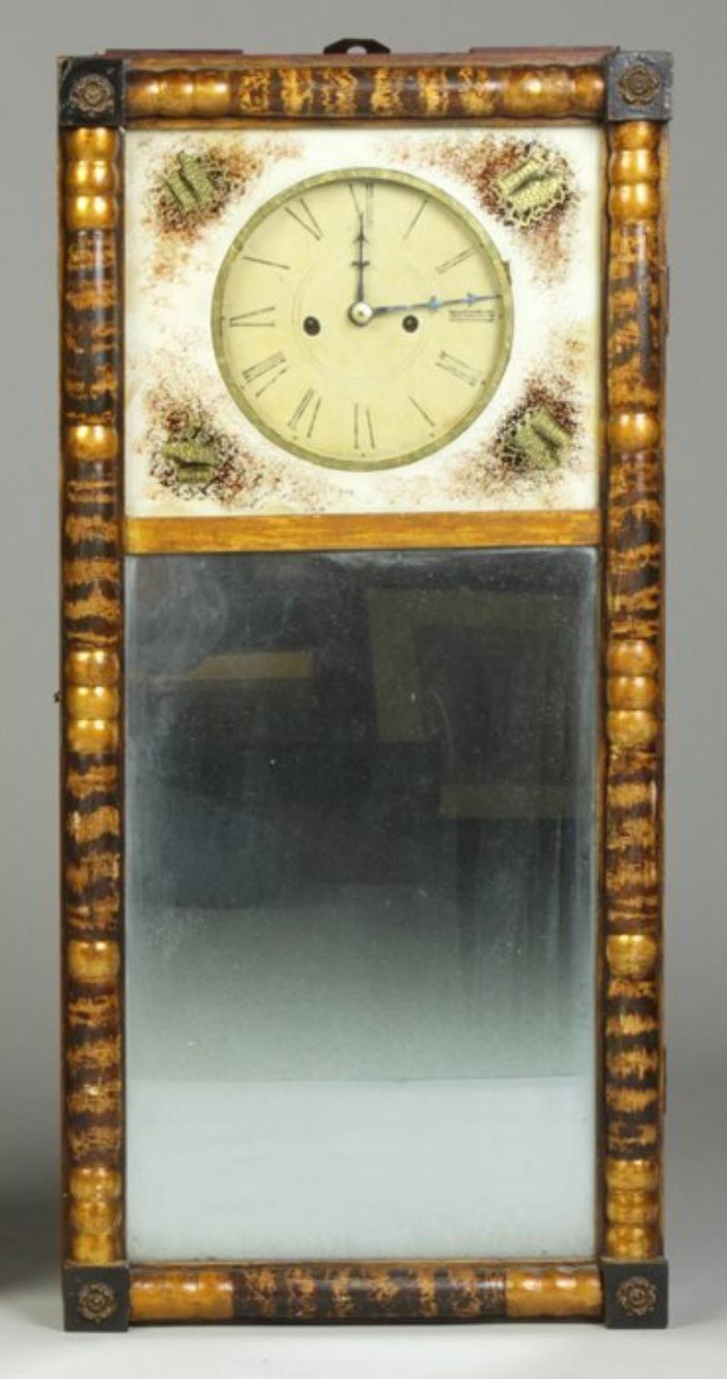 New Hampshire Striking Mirror Clock, attr. to Frederick