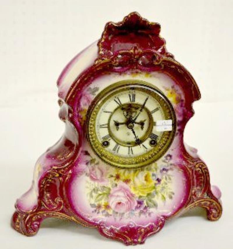 Ansonia “La Normandie” Royal Bonn Table Clock