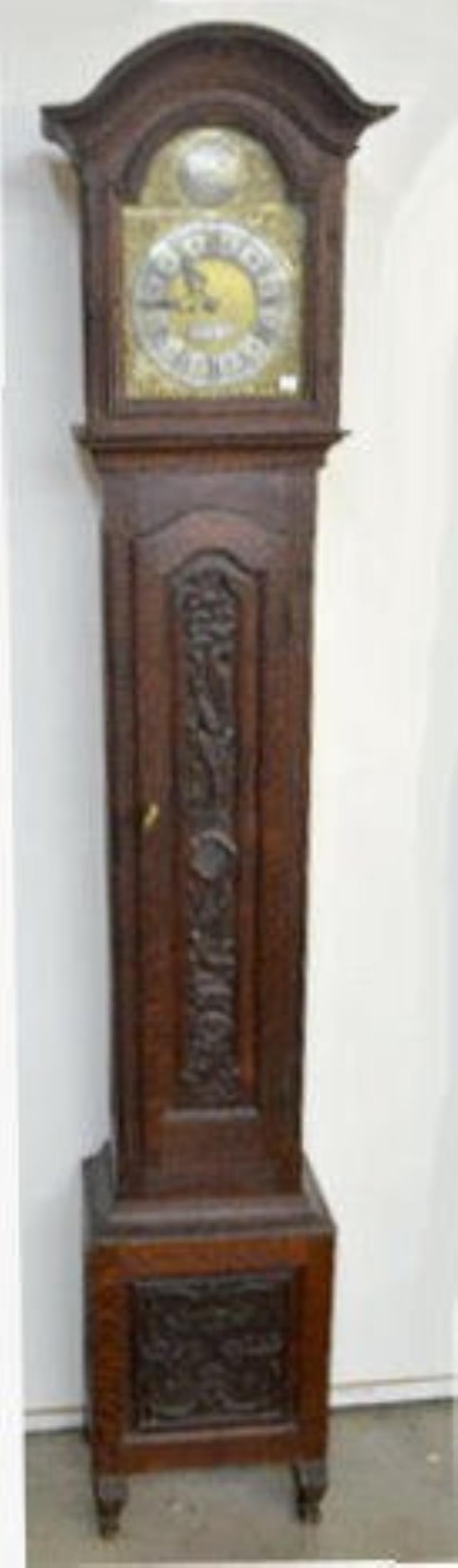 Circa 1790 Oak Tall Case Clock