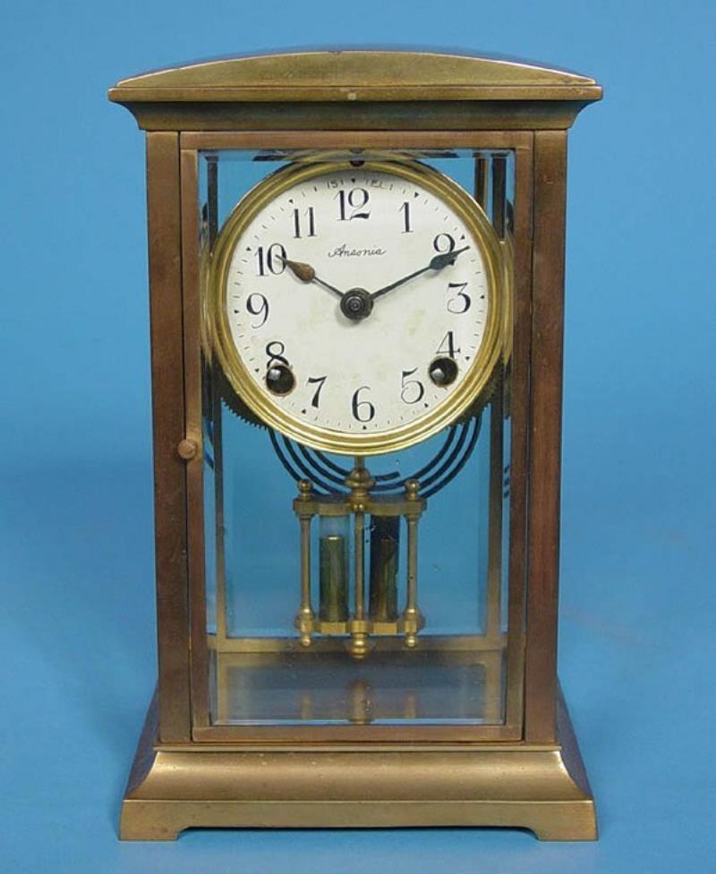 Ansonia “Danube” Crystal Regulator Mantle Clock