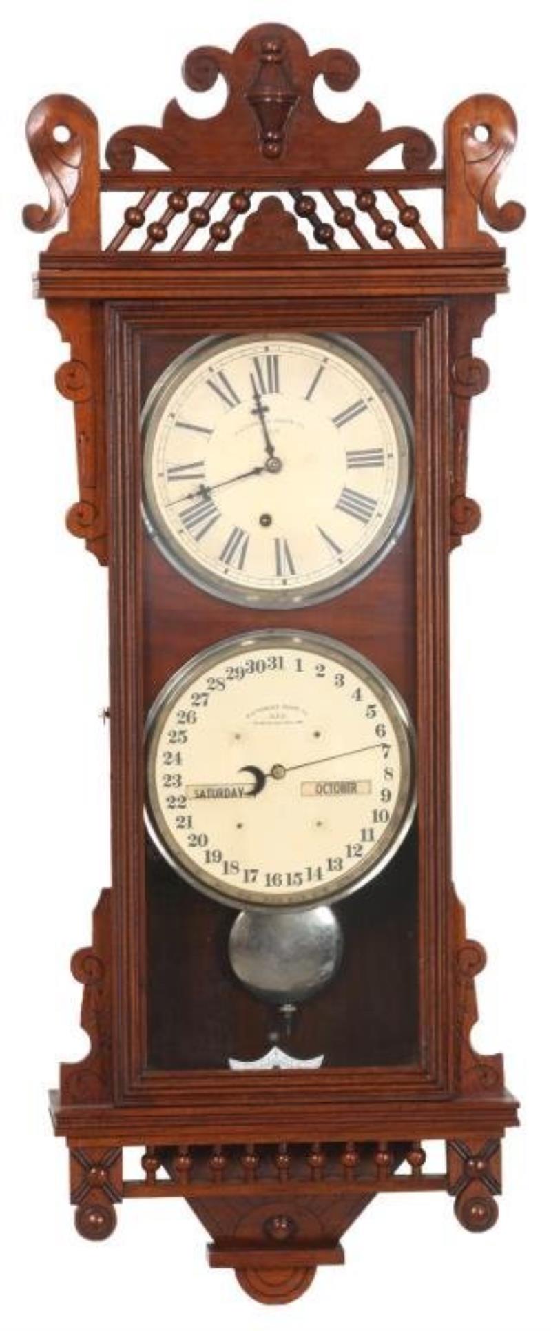 Waterbury No. 32 Double Dial Calendar Clock