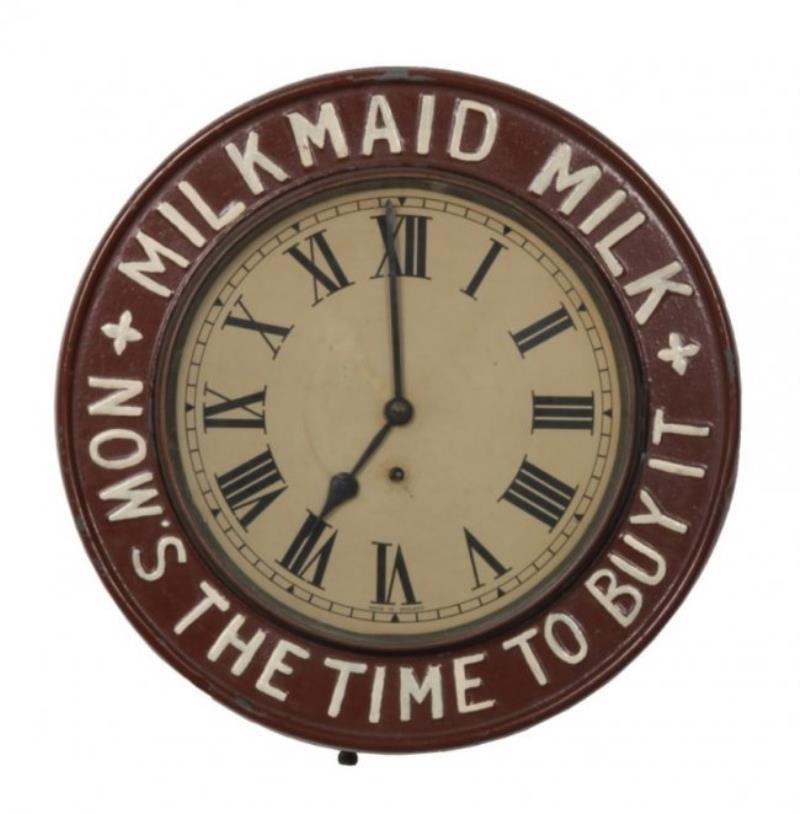 English Milk Advertising Wall Clock