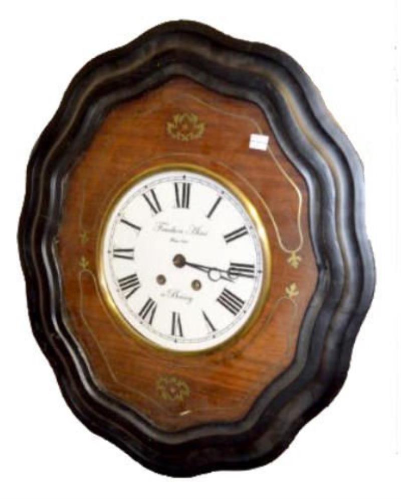 French Inlaid Picture Frame Clock, Restored