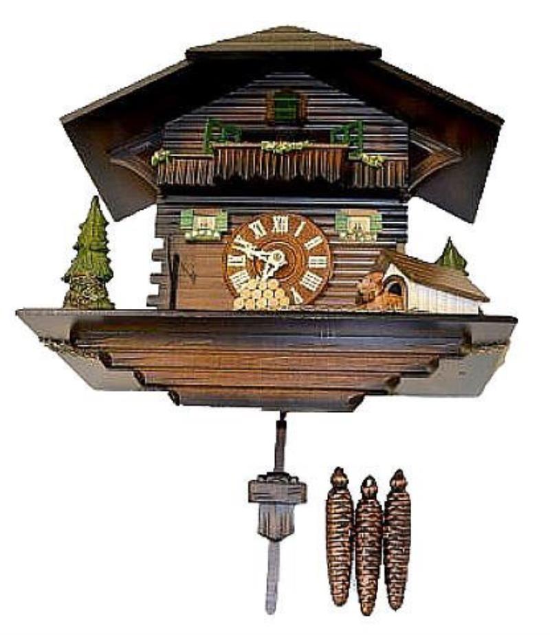 German 3 Wt. Musical Cuckoo Clock, AS IS