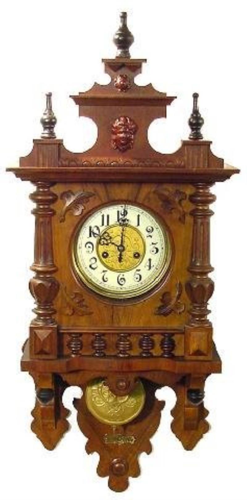 Mahogany Swinger Art Nouveau Clock