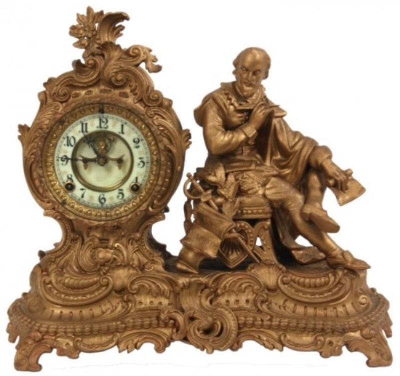 Ansonia Figural Macbeth Mantle Clock