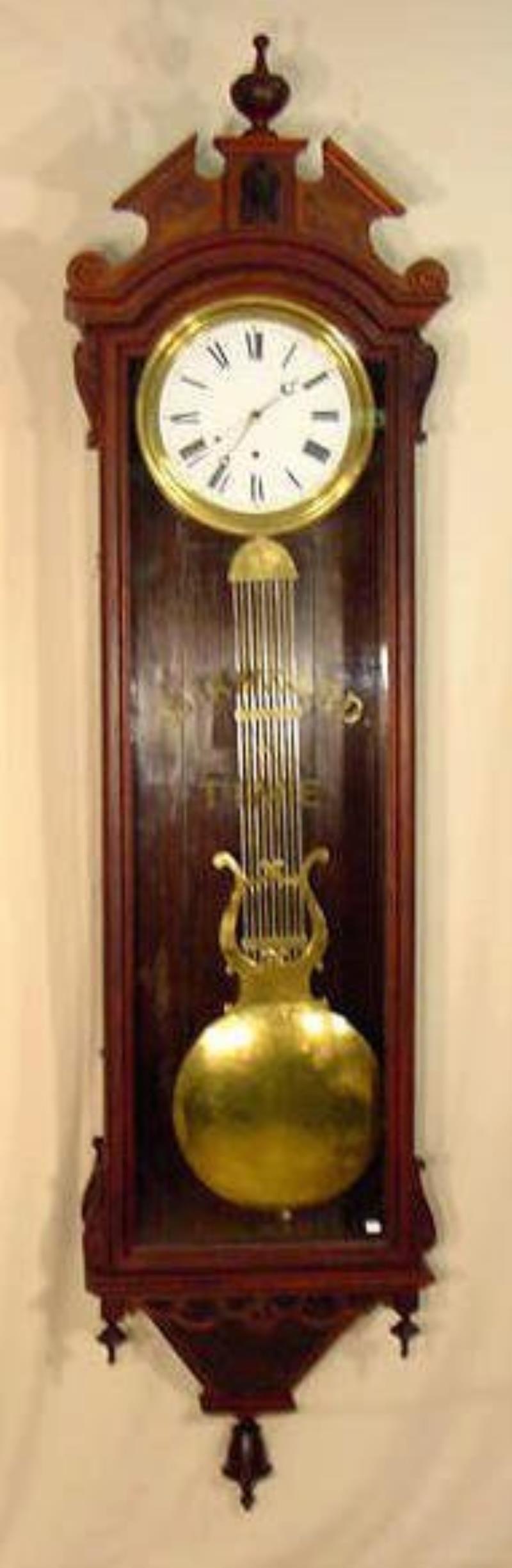 Walnut Pinwheel Jewelers Regulator Clock