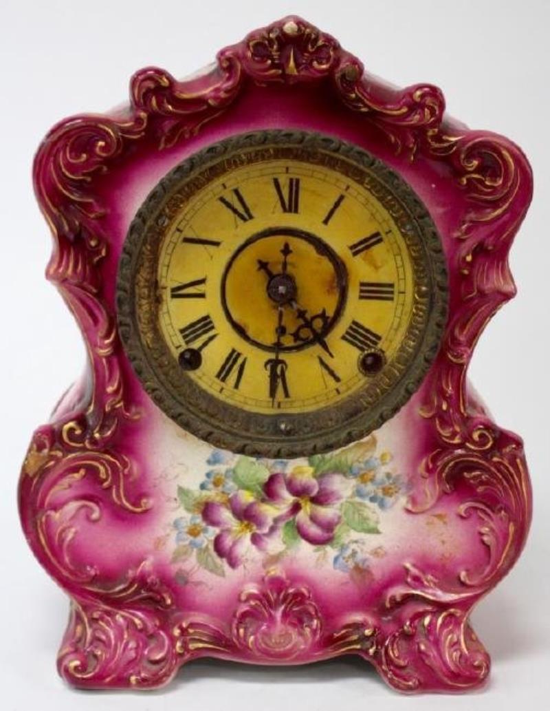 Early 20th century American Porcelain case mantel clock