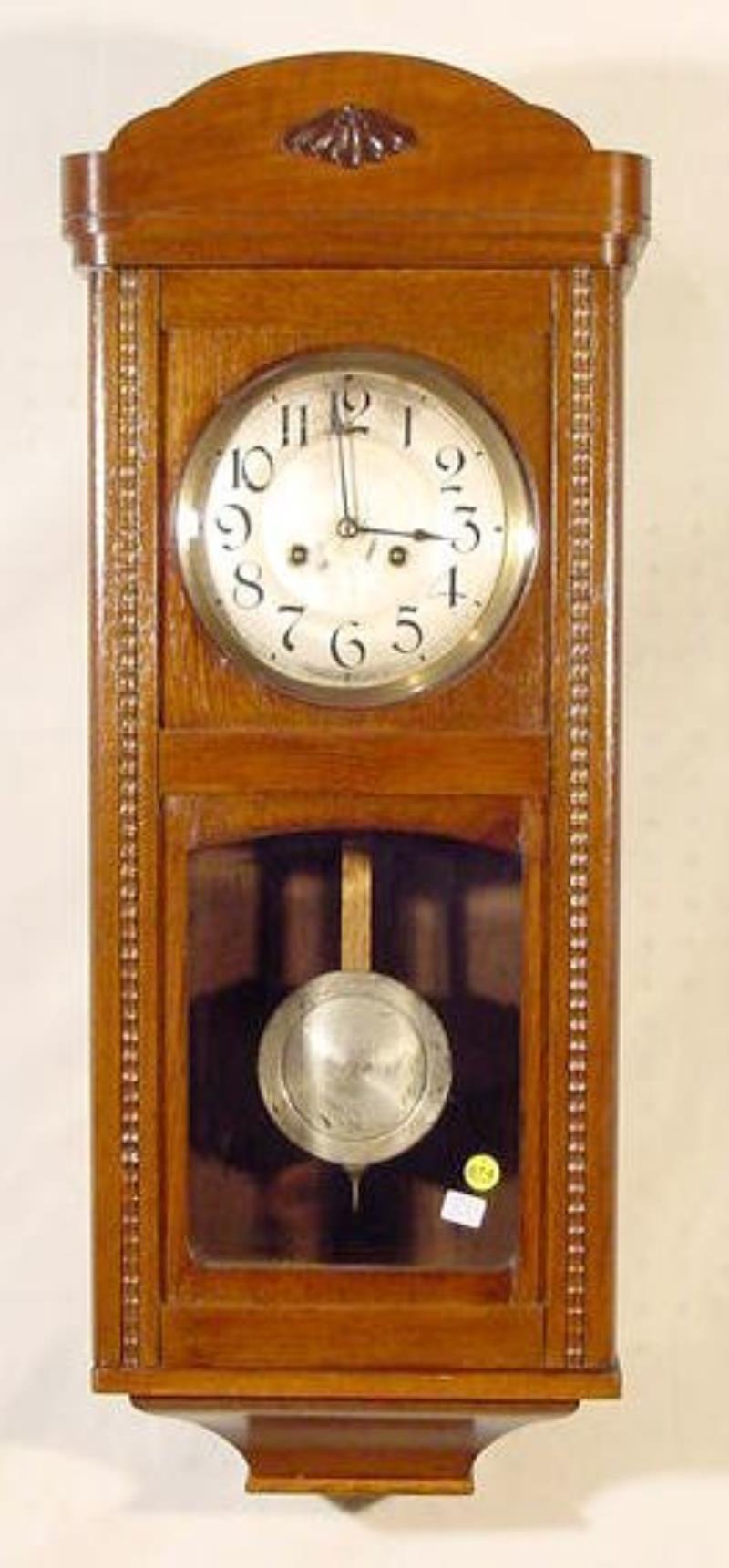 Oak Hanging Clock w/8″ Silvered Dial