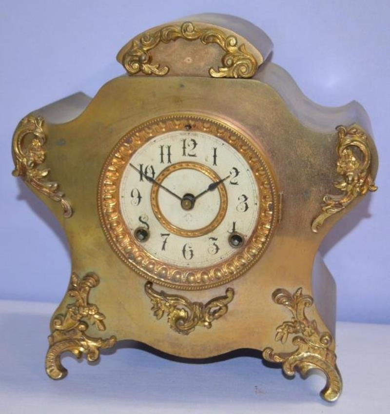 Antique Metal Case Ansonia “Lisle” Mantel Clock