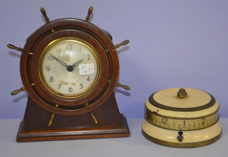 Two Antique Keywind  Clocks