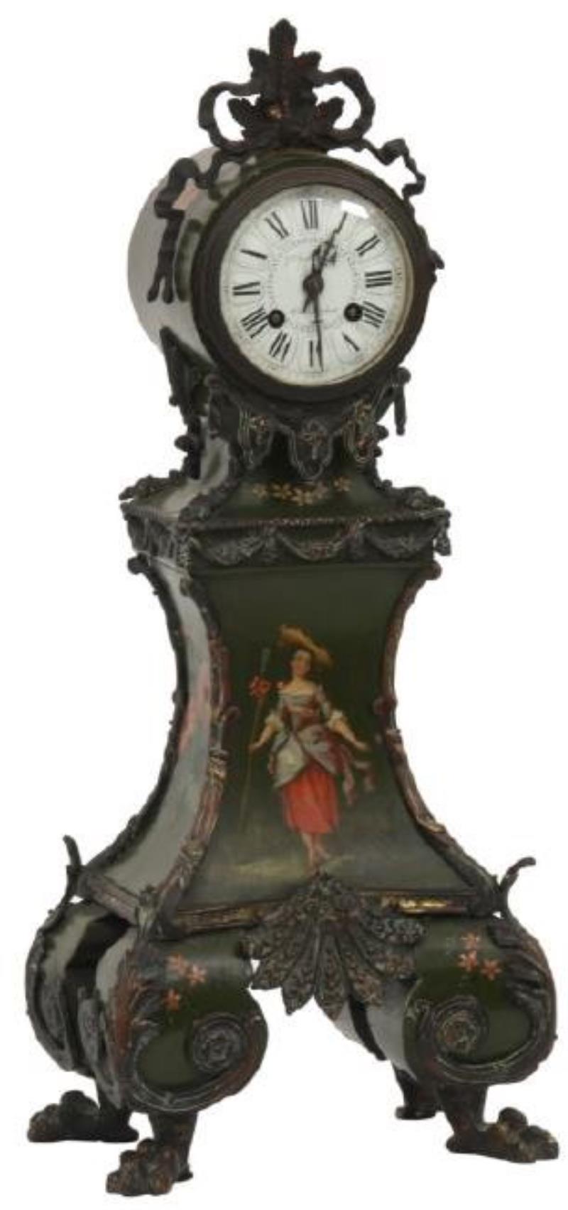 French Table Model Grandfather Clock