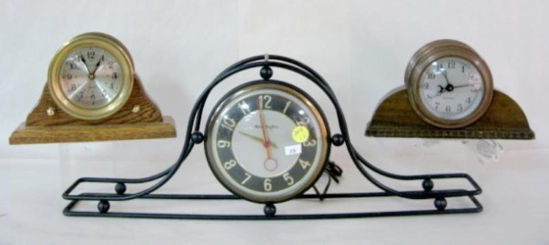 3 Metal Framed Clocks