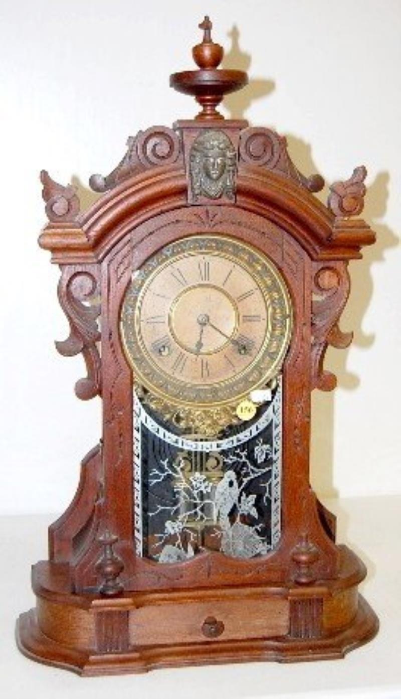 Black Walnut Ansonia Monarch Mantle Clock