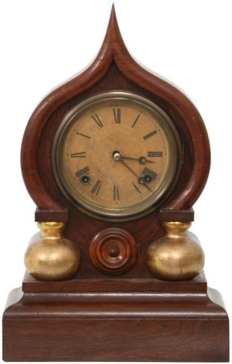 E. Ingraham “Oriental” Rosewood Mantle Clock