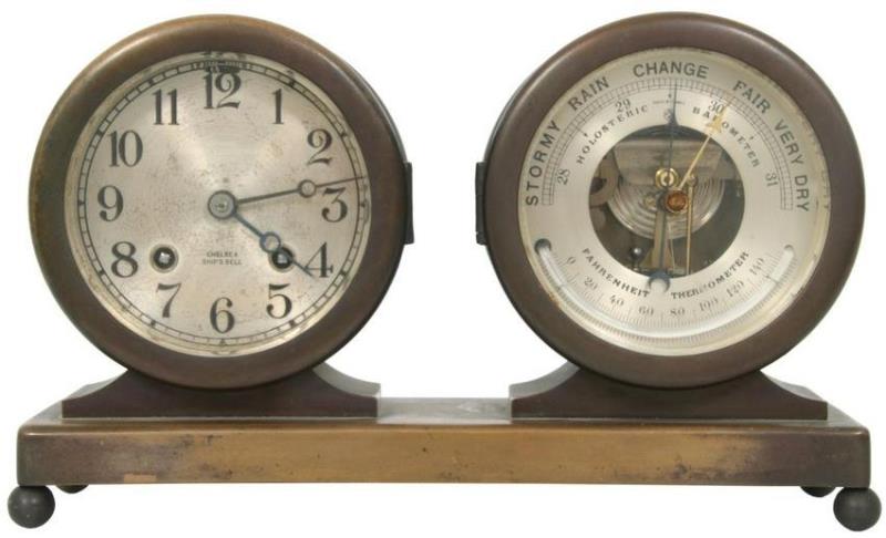 Chelsea Ship’s Bell Clock with Barometer