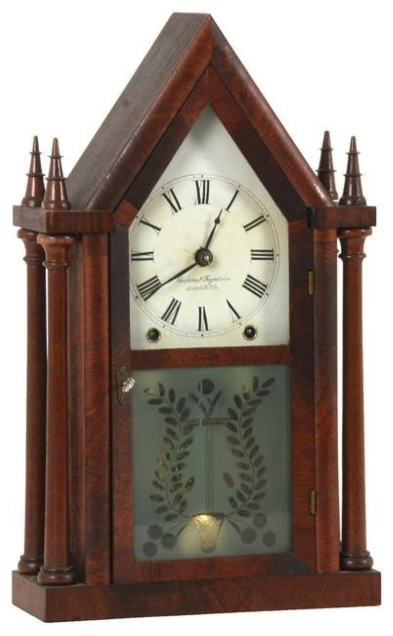Brewster & Ingrahams Gothic Steeple Mantle Clock