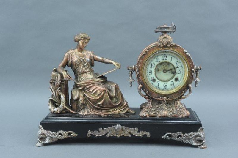 A NEW HAVEN ‘CLOTHO’ STATUE CLOCK