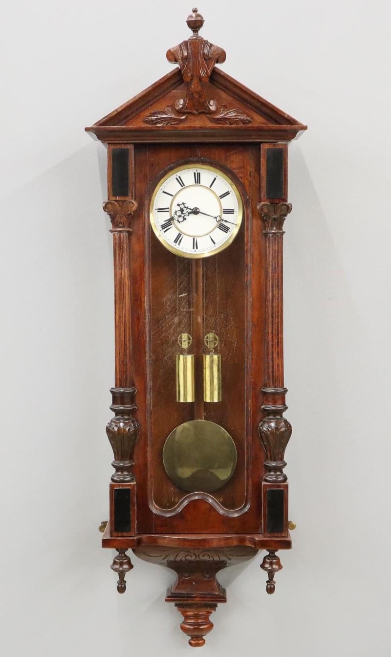 G Becker 2 wt Wall Clock With Rare Recoil Winding