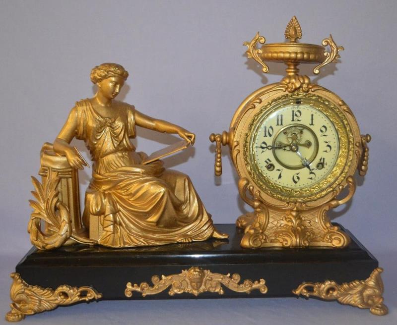 Antique New Haven (Clotho) figure Clock