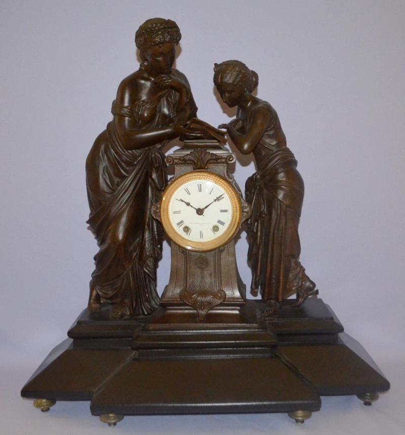 Antique Seth Thomas & Sons Double Figure Mantle Clock,