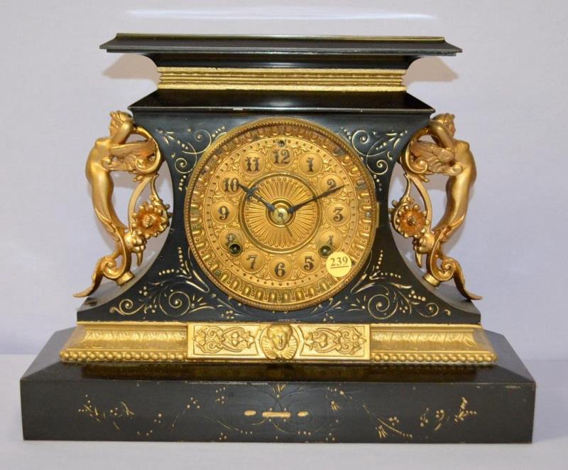 Antique Ansonia (Rosalind) Iron Mantle Clock