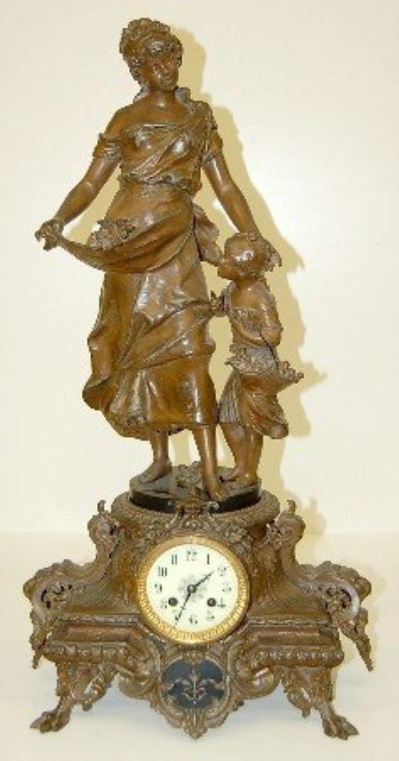 A.D. Mougin French Statue Clock