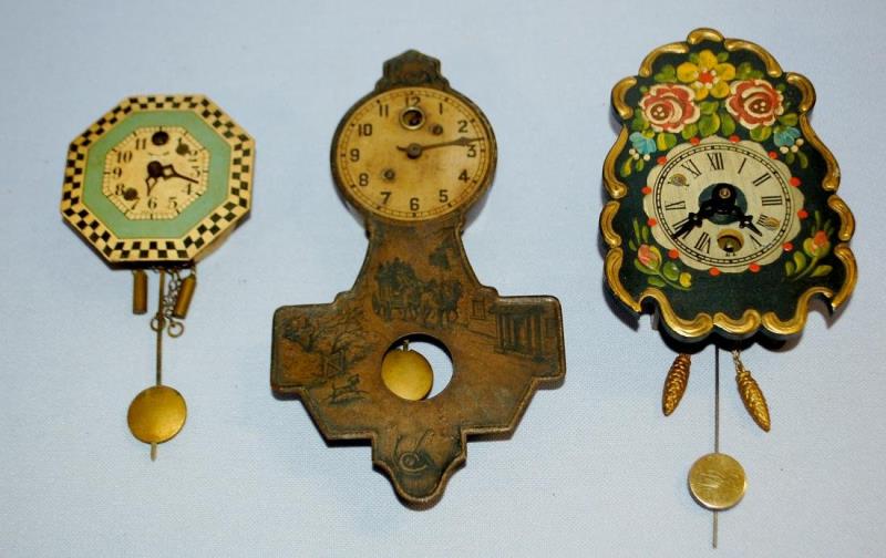 3 Vintage Pendulette Wall Clocks