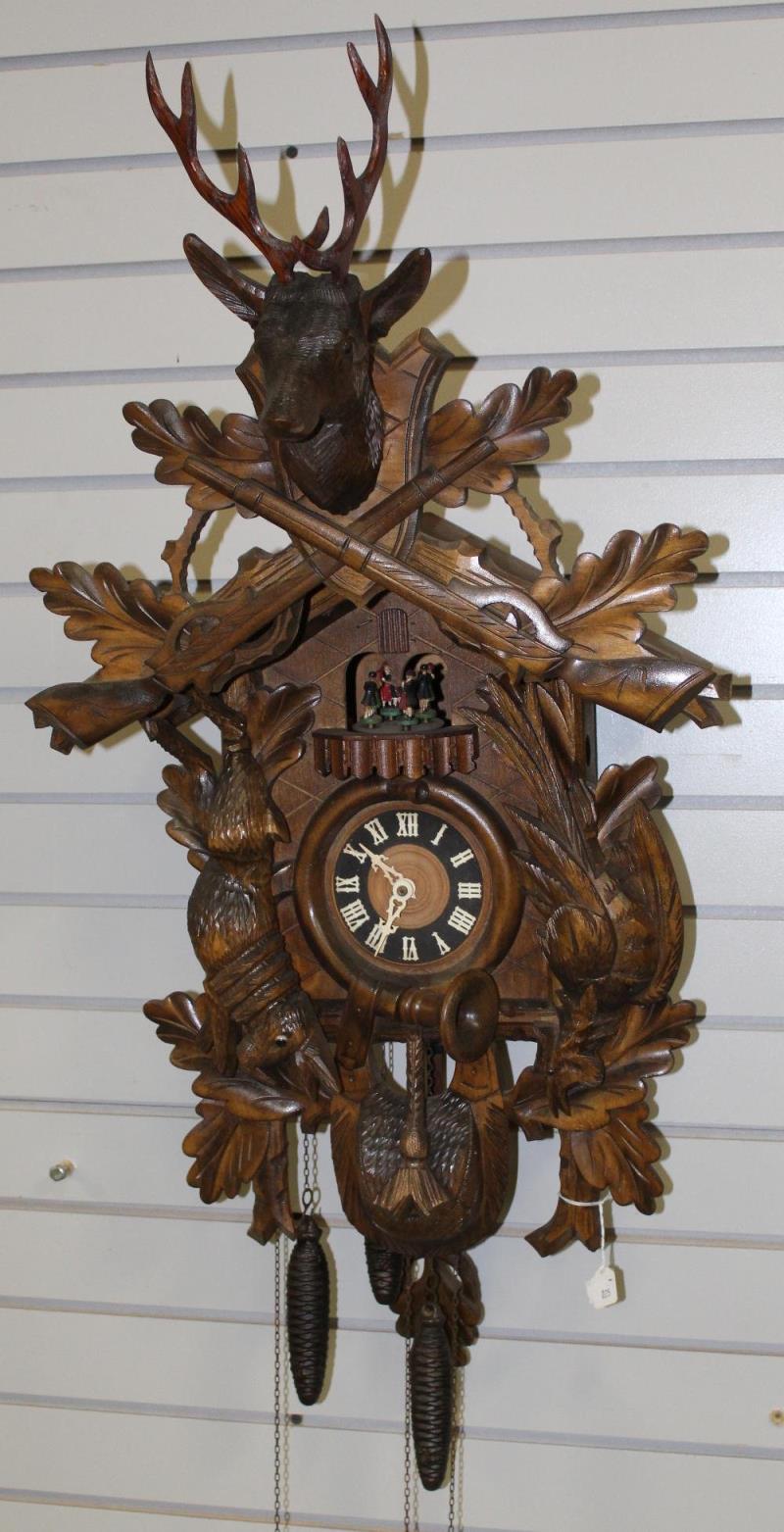 Vintage 8 Day Musical Hunter's Cuckoo Clock