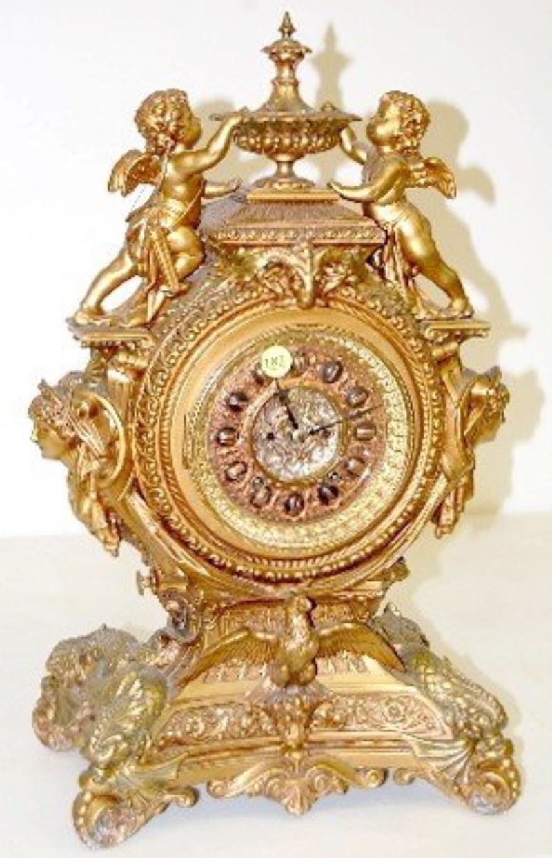 Ansonia “Lydia” Metal Mantle Clock