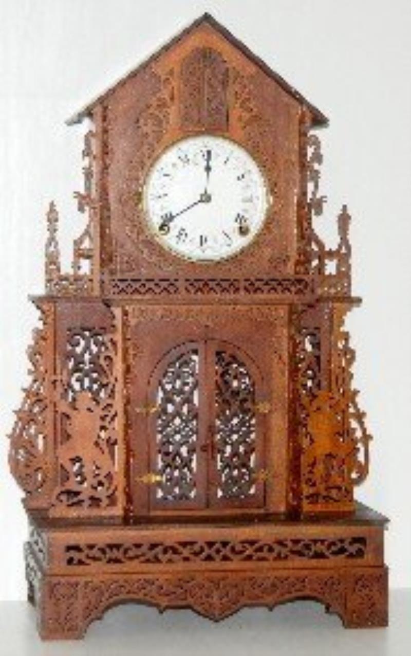 German Fretwork Shelf Clock