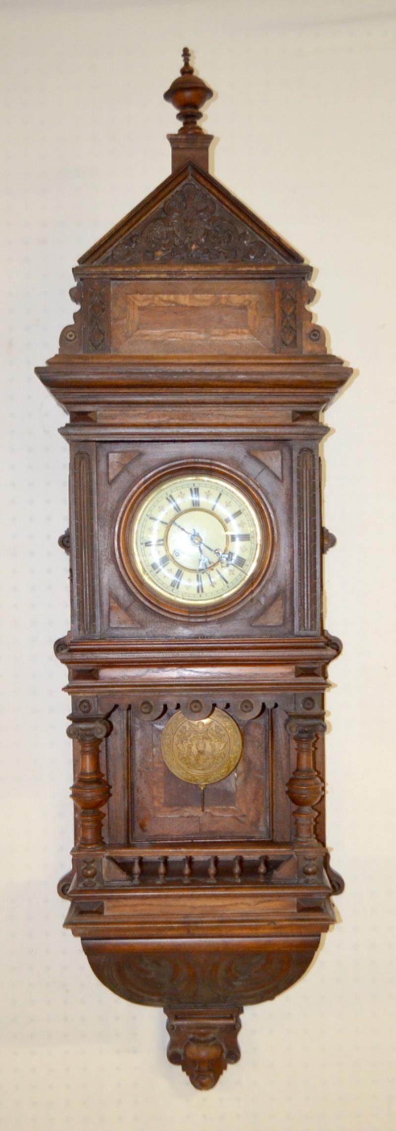 Antique German Open Well Wall Clock