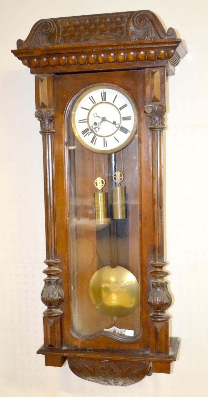 Antique Schlenker & Kienzle 2 Weight Vienna Regulator Clock