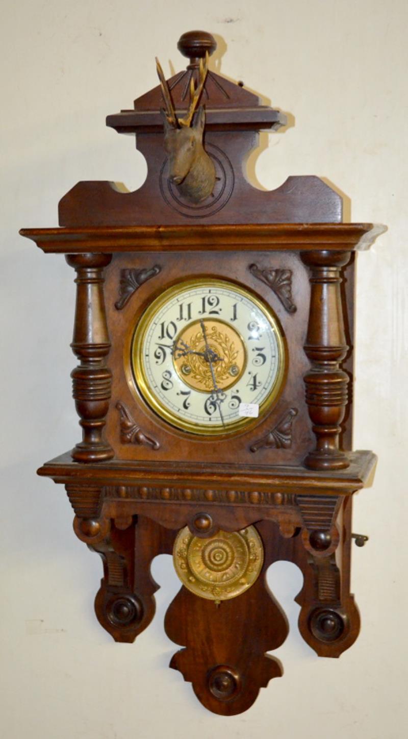 Antique German Open Well Swinger Wall Clock