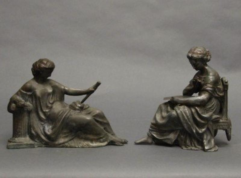 2 Spelter clock figures