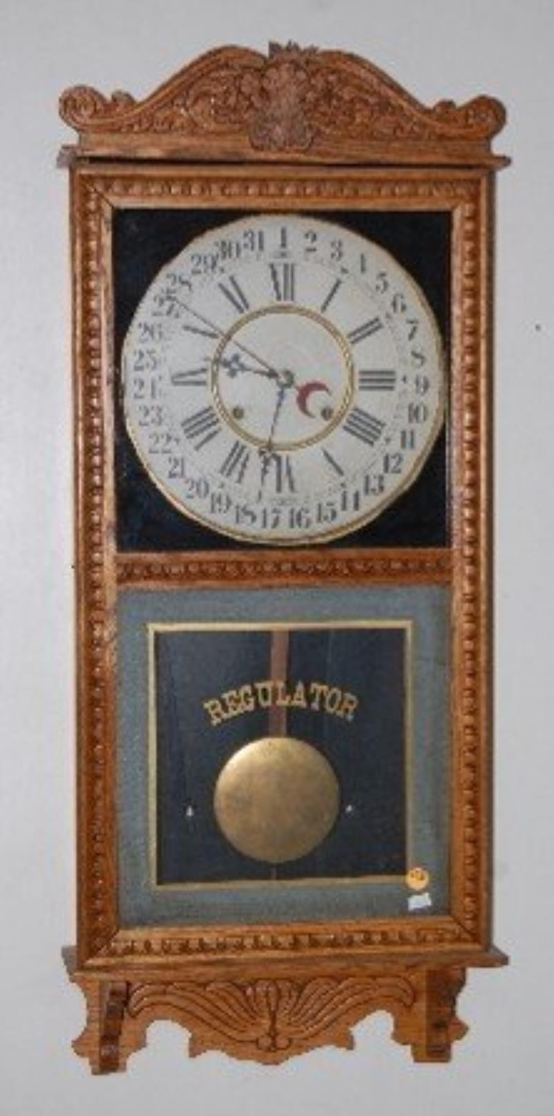 Gilbert Oak Calendar Dial Regulator Clock