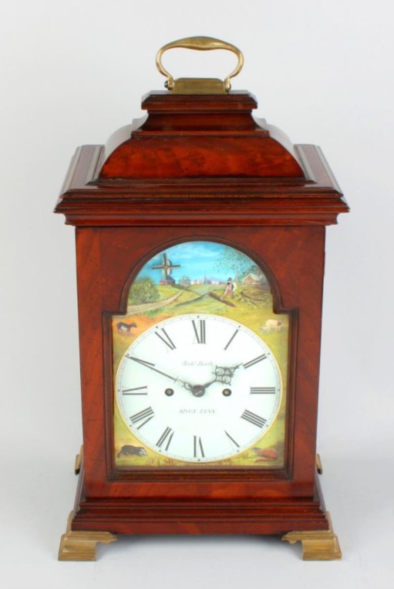 A George III mahogany-cased bracket clock with aut