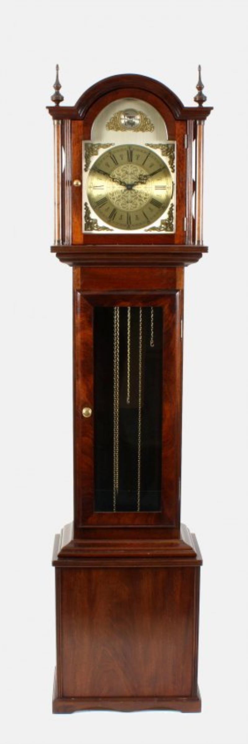 A mahogany-cased chiming longcase clock
