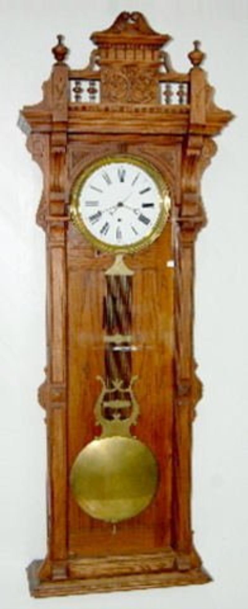 Oak Pin Wheel Jewelers Regulator Clock