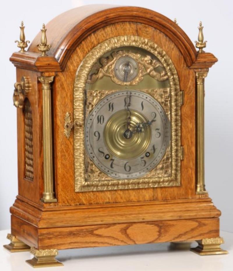 Oak Tiffany & Co. Makers Bracket Clock