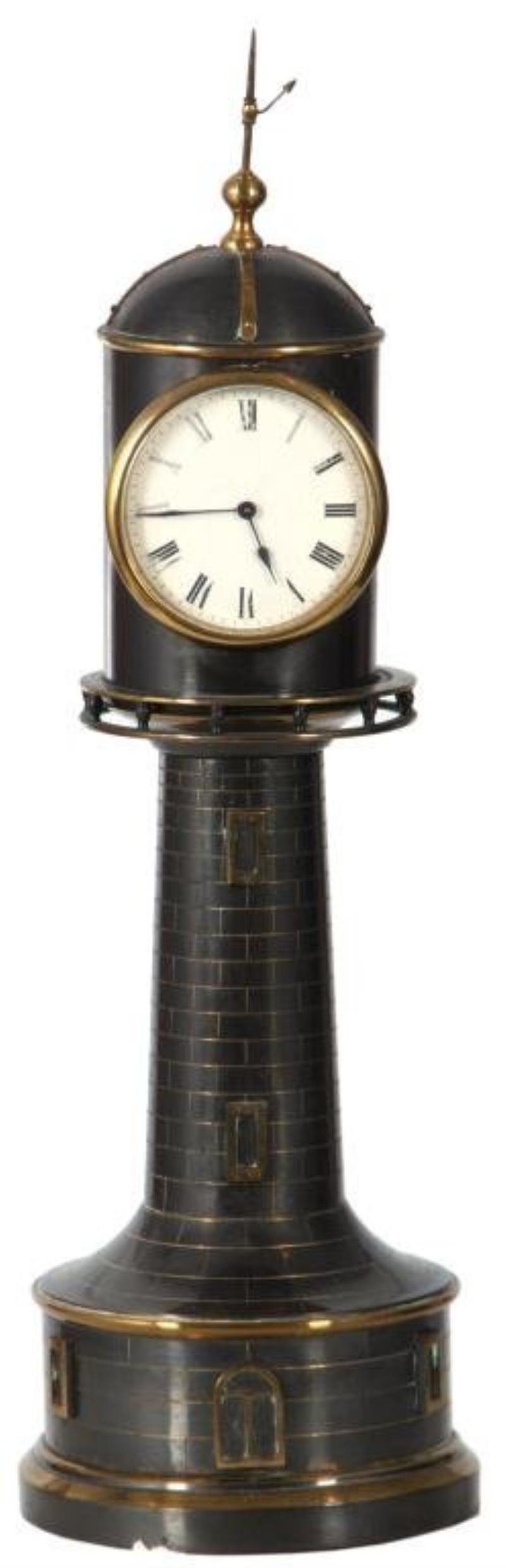 Brass French Industrial Lighthouse Clock
