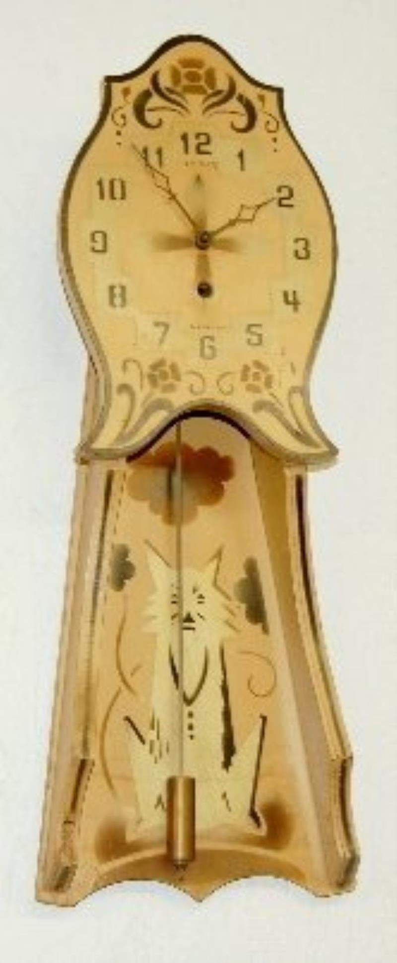 Gilbert 12 Day Cat/Dog Wall Clock, 1928 Label