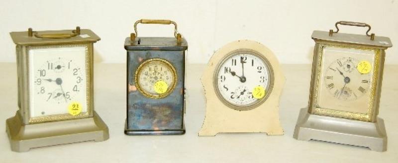 4 Alarm Clocks & Bank Novelty Clocks