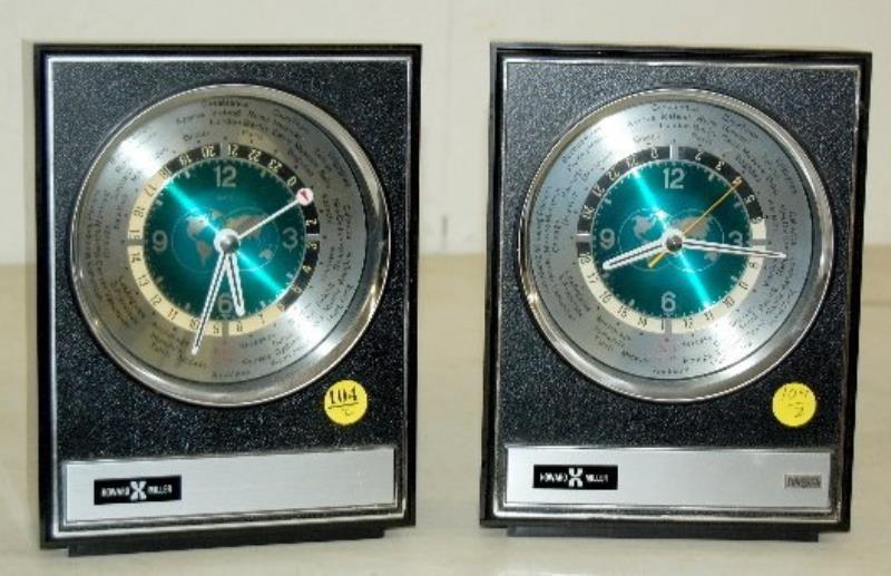 2 Howard Miller Quartz World Time Clock