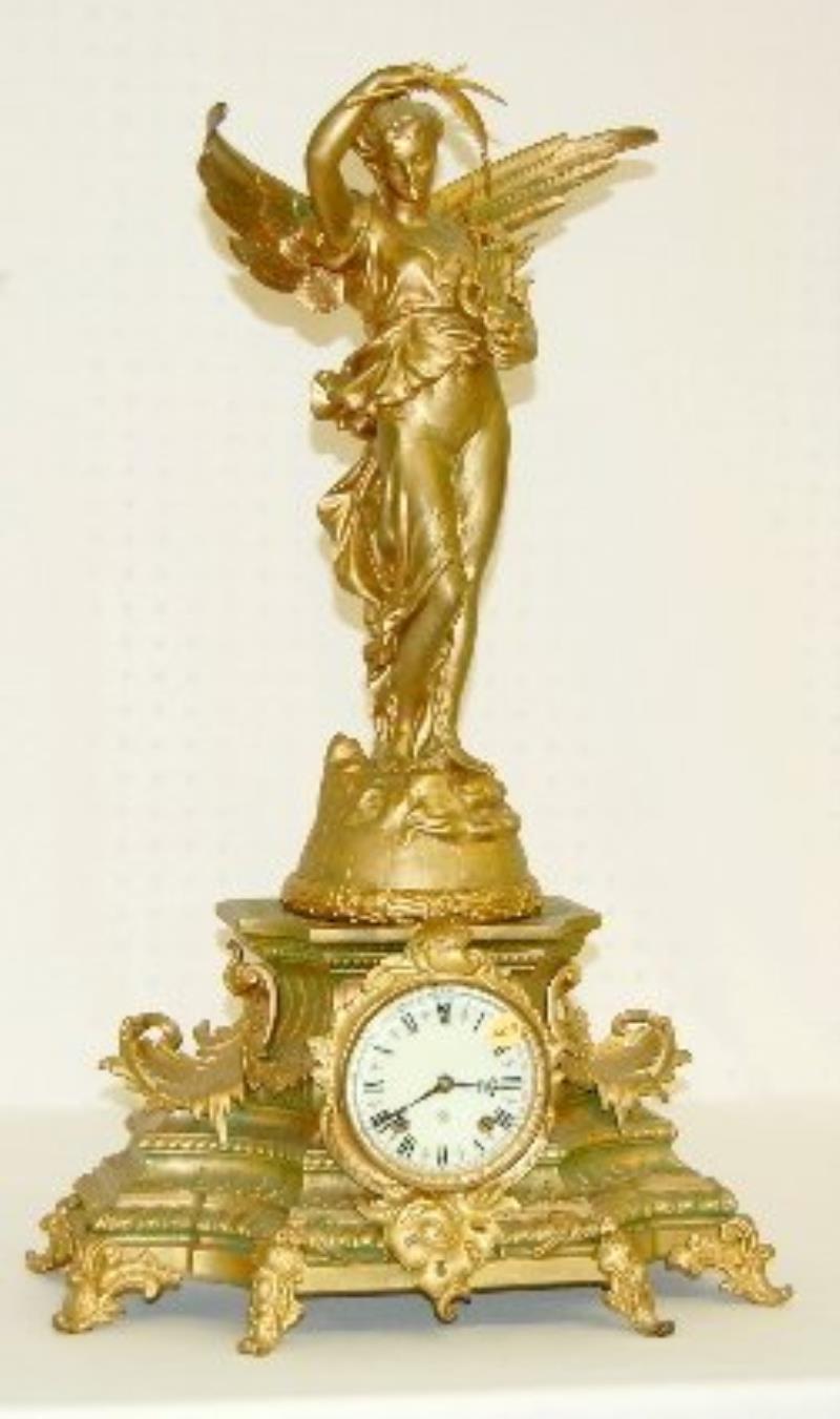 Ansonia Gloria & Undine Statue Clock, 8 Day