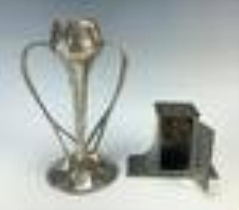 Pair of Liberty "Tudric Items" Clock & Vase